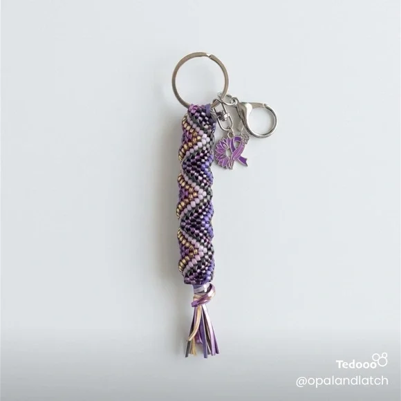 Purple Ribbon Keychain - Picture 2 of 3